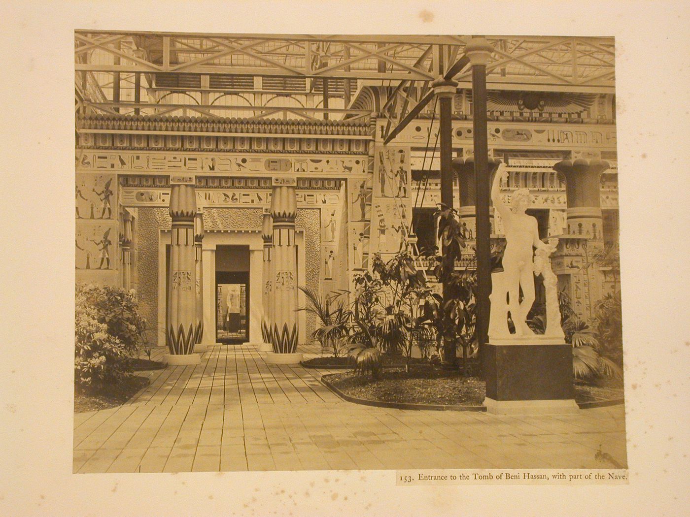 Entrance to the Tomb of Beni Hassan, with part of the Nave, Crystal Palace, Sydenham, England