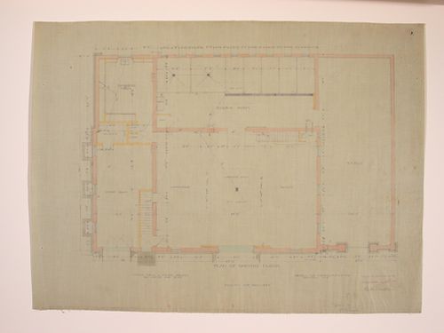 Ground plan of the stable for Charles H. Williams at 690 Delaware Avenue, Buffalo, New York