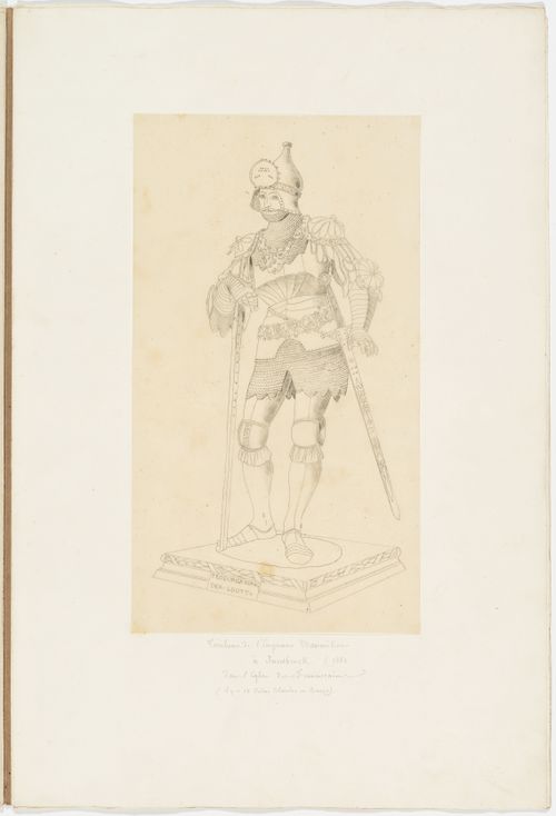 Drawing of the statue of Theoderic, King of Eastern Goths, from the cenotaph of Emperor Maximilian I, Hofkirche, Innsbruck