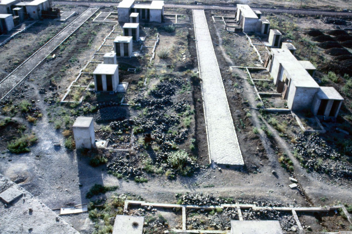 View of Aranya township during construction of sanitary installation used for the Human Settlement Training Package "Package 2: Affordable Urban Design"