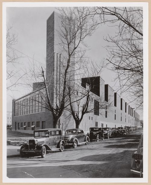 View of the principal and lateral façades of the Test Cells, Wright Aeronautical Corporation Airplane Engine Plant, Paterson, New Jersey