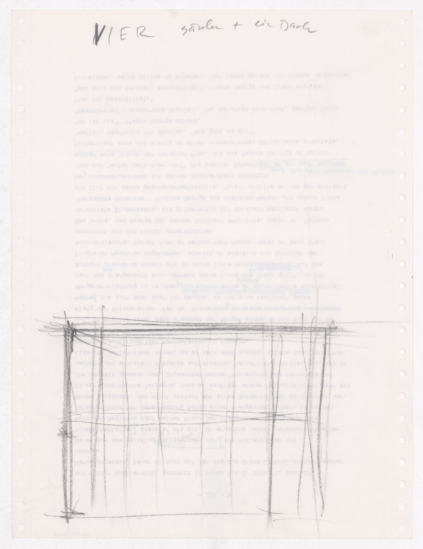 Sketch perspective for the E,D,E,N, Pavilion, Rheinfelden, Switzerland