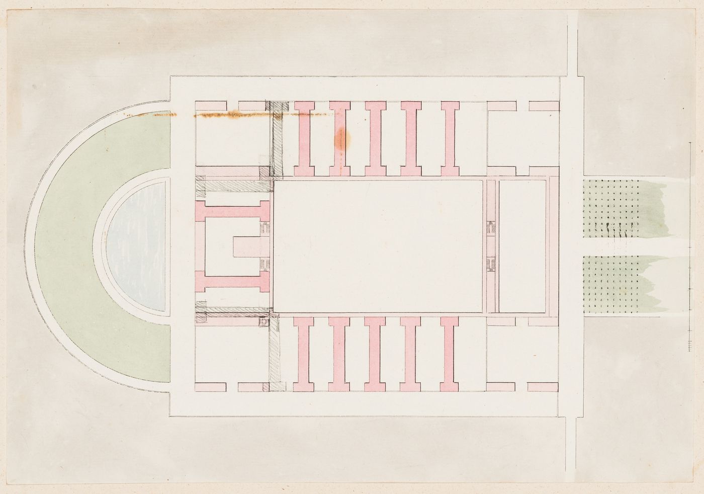 Ideal hospital, place du Parvis-Notre-Dame, Paris [?]: Block plan