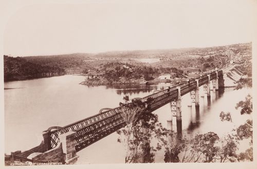 View of the Como Railway Bridge over the Georges River, Botany Bay, Sydney, Australia