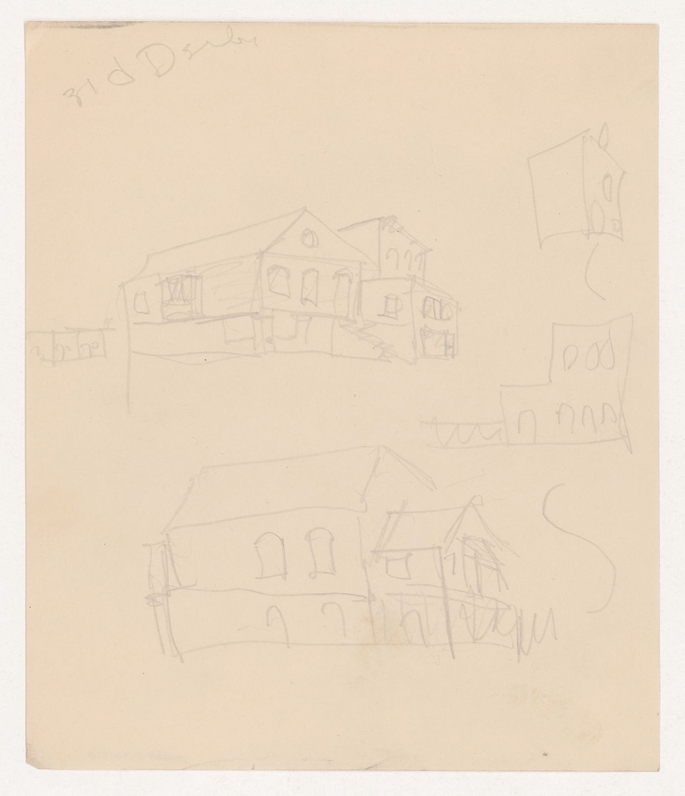 Perspective sketches of buildings, possibly located along 31st and Dearborn Streets, Chicago