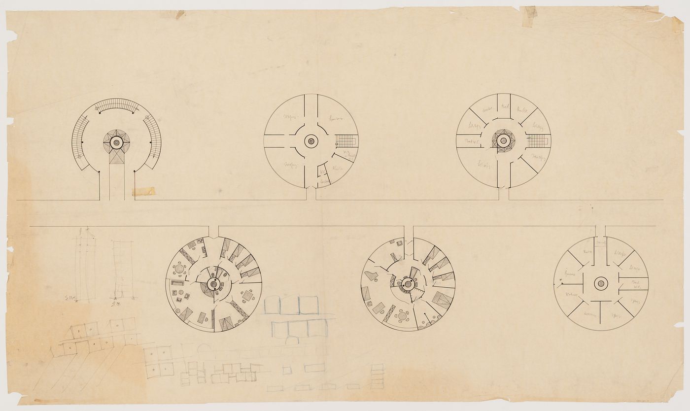 Project for suspension housing units: floor plans