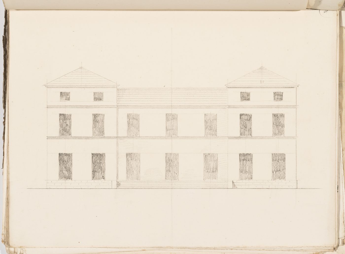 Project no. 5 for a country house for comte Treilhard: Elevation