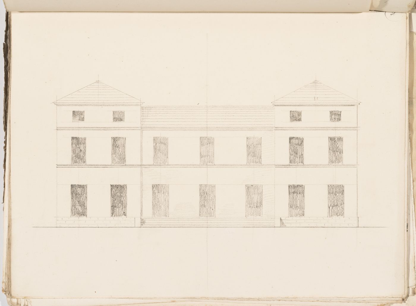 Project no. 5 for a country house for comte Treilhard: Elevation