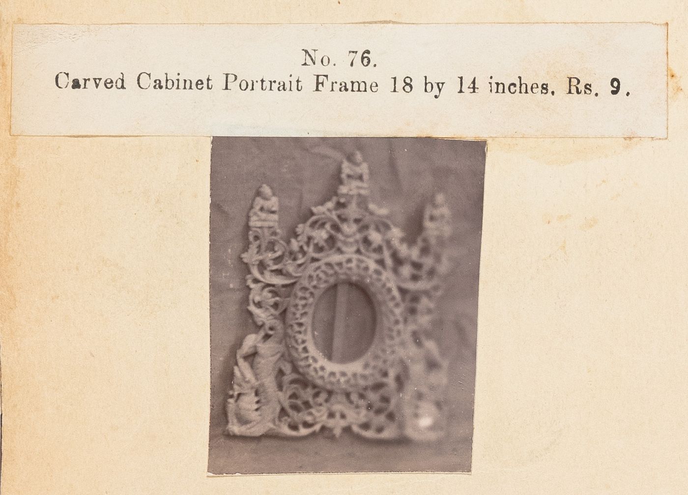 View of a frame, F. Beato Limited, C Road, Mandalay, Burma (now Myanmar)