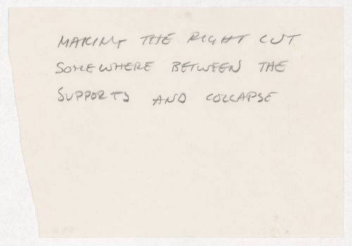 Making the right cut somewhere between the supports adn collapse