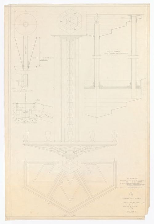 Détails des plafonniers des salles d'audience pour Cour suprême du Canada, Ottawa, Ontario