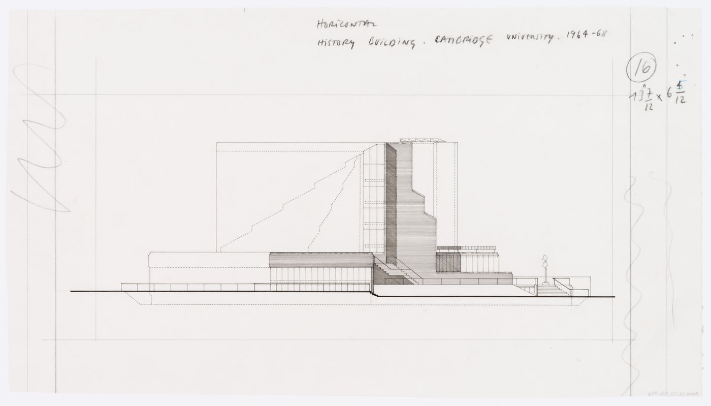 Elevation for History Faculty Building, University of Cambridge, Cambridge, England