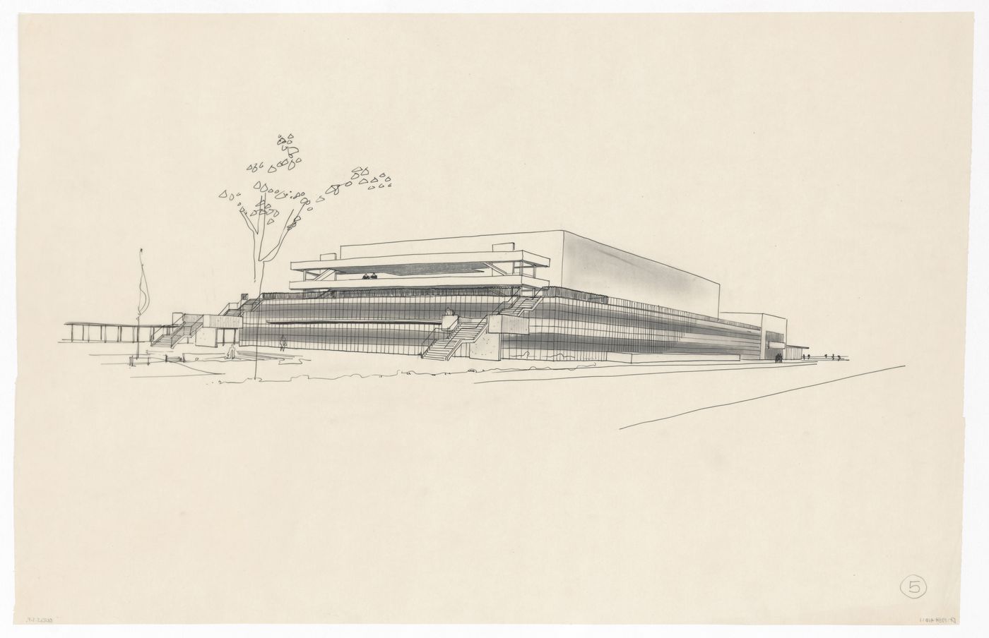 Southeast perspective for the Congress Hall Complex, The Hague, Netherlands