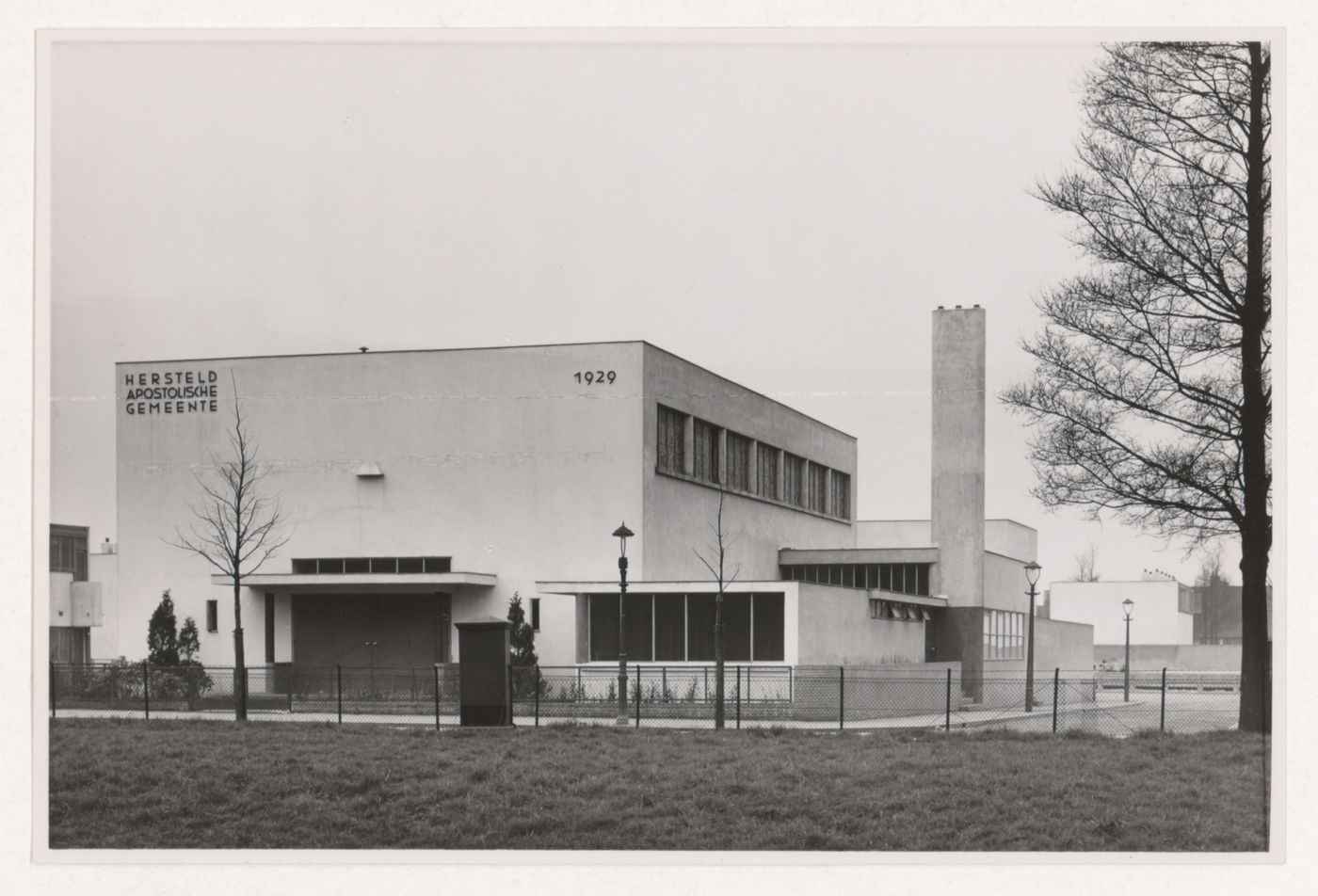 View of the principal façade of the church, Kiefhoek Housing Estate, Rotterdam, Netherlands