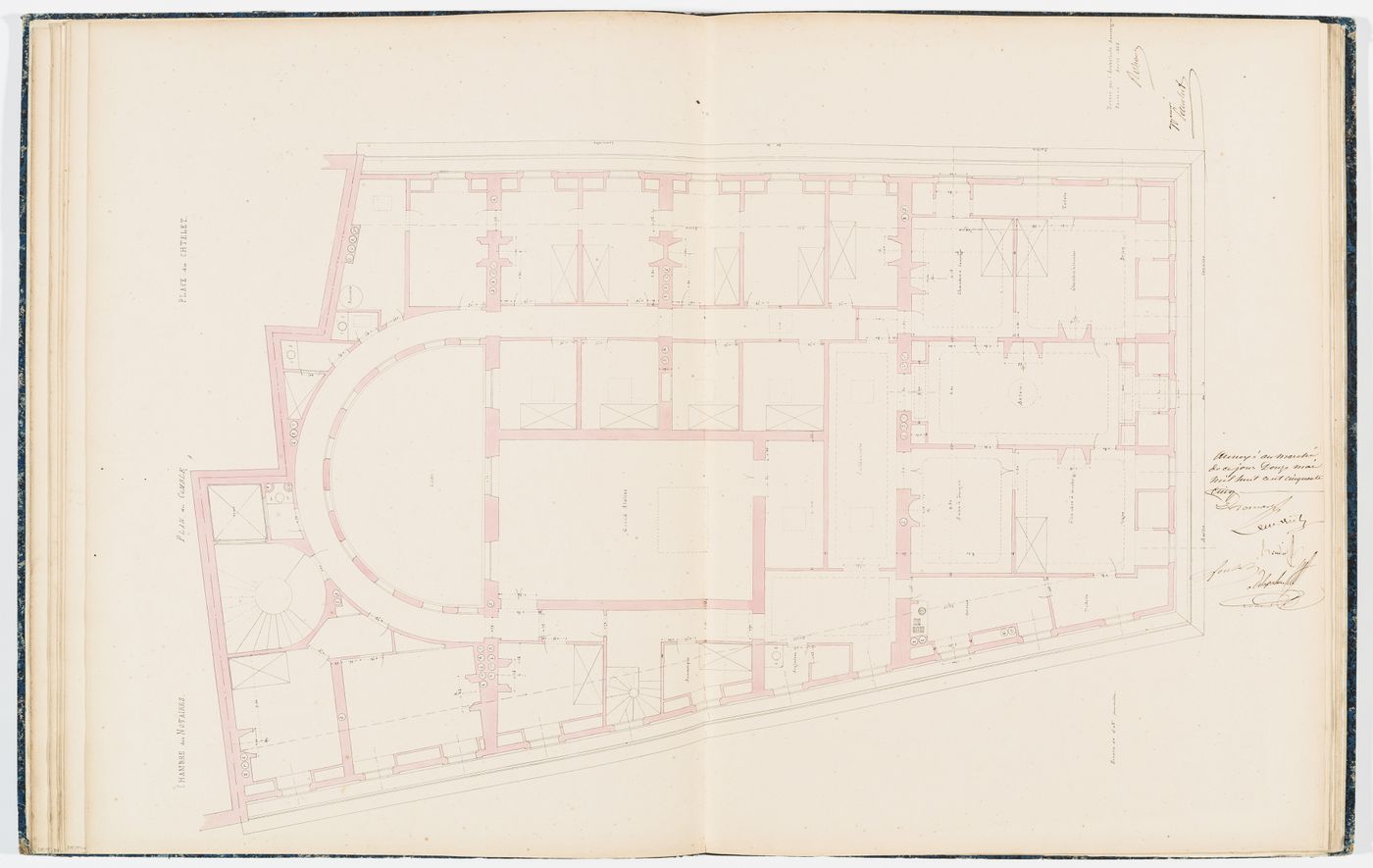 Contract drawing for the Chambre des Notaires: Plan for the "étage sous le comble"