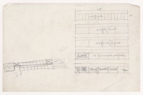 Sketch plans for a campus building for Illinois Institute of Technology