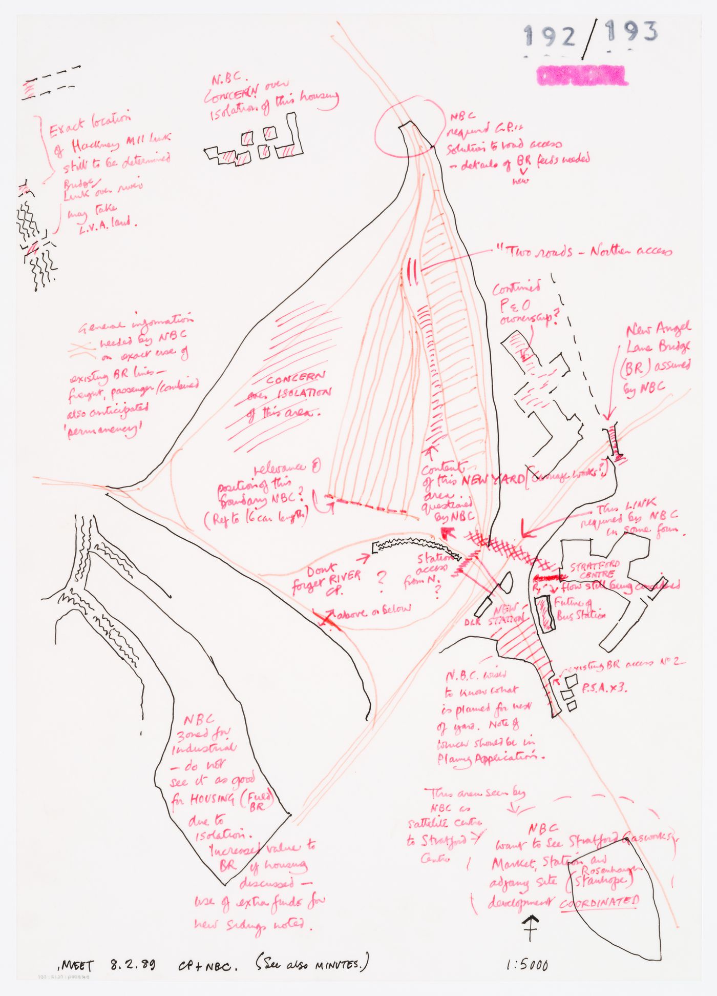 Strate (2): sketch site plan with notes