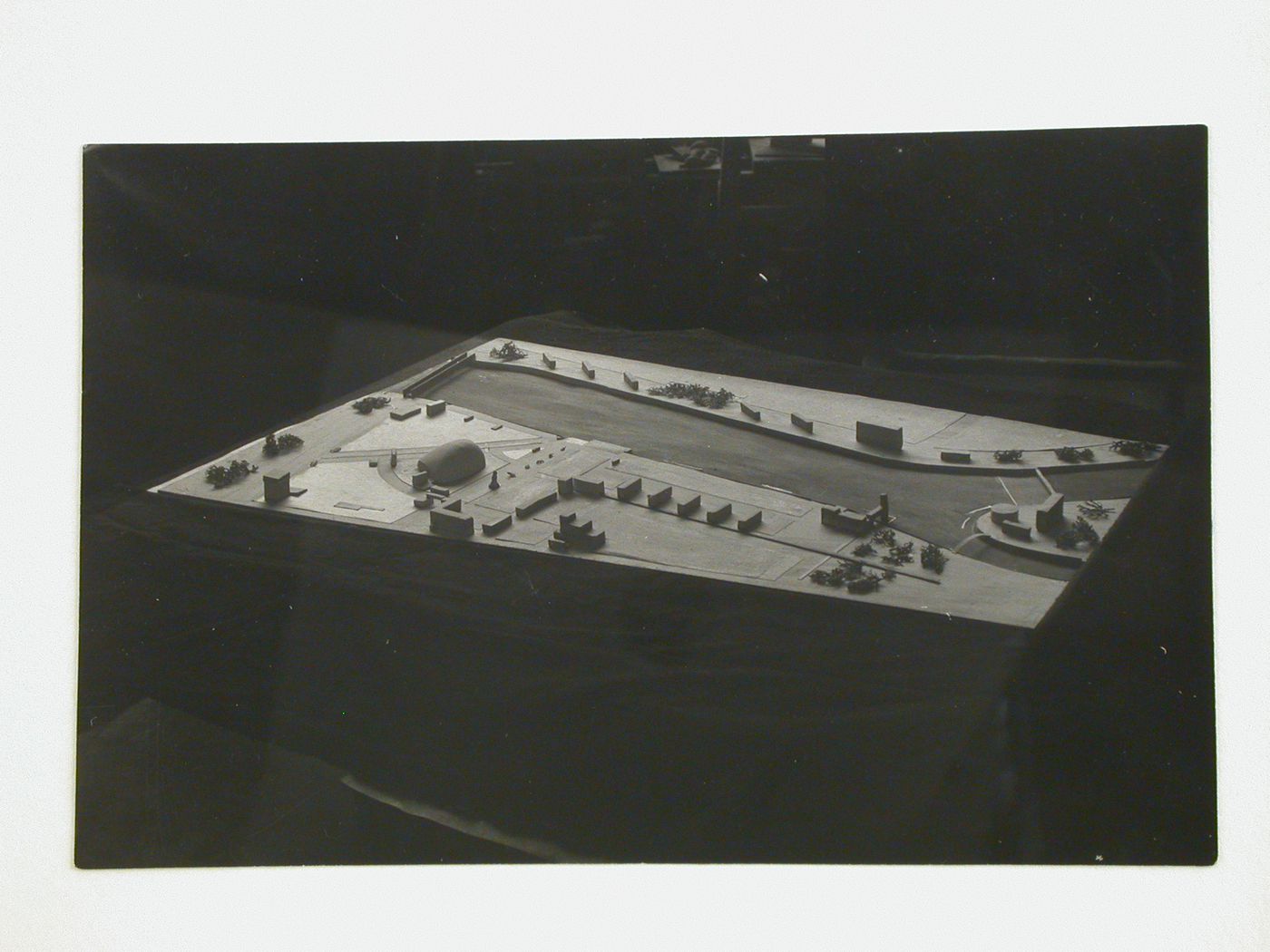 Photograph of a site model for an All-Union Palace of the Arts, Moscow