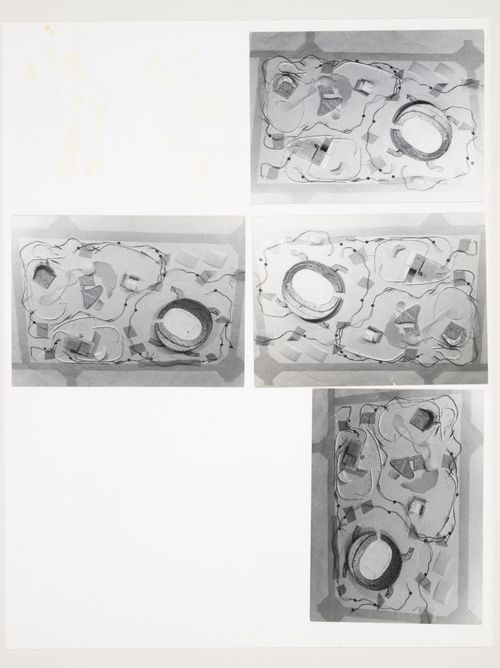 Views of a site model, Olympic Stadium, Baghdad