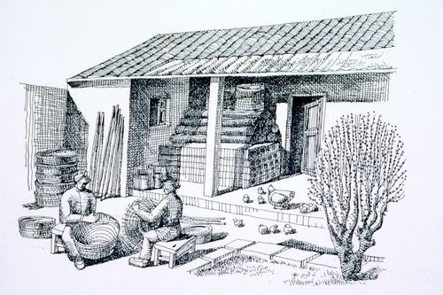 Illustration of rural activity used for "Village Upgrading" training package based on research paper "Housing a Billion: Volume 2: Village Upgrading: Jianlu, China"