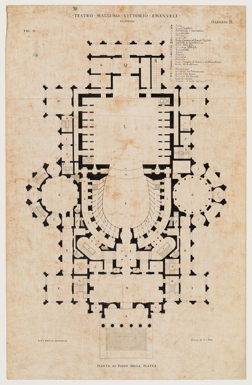 Teatro Massimo, Palermo, Italy: plan of stall level