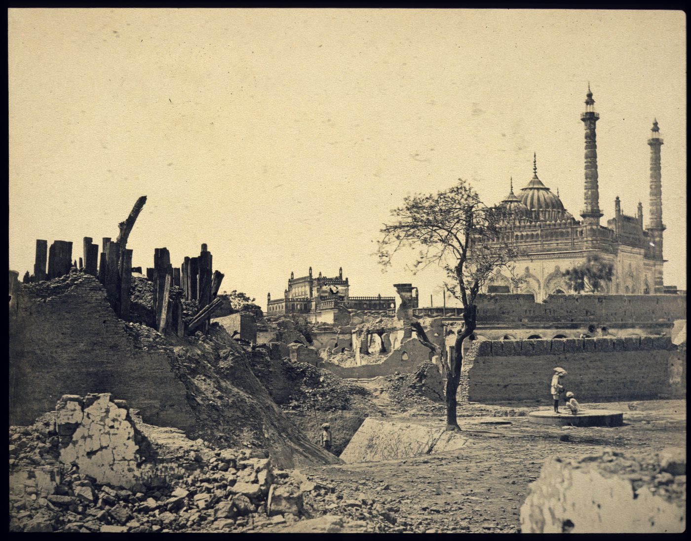 View of the ruins of the battery near Begum Kothi in the Residency Complex, Lucknow, India
