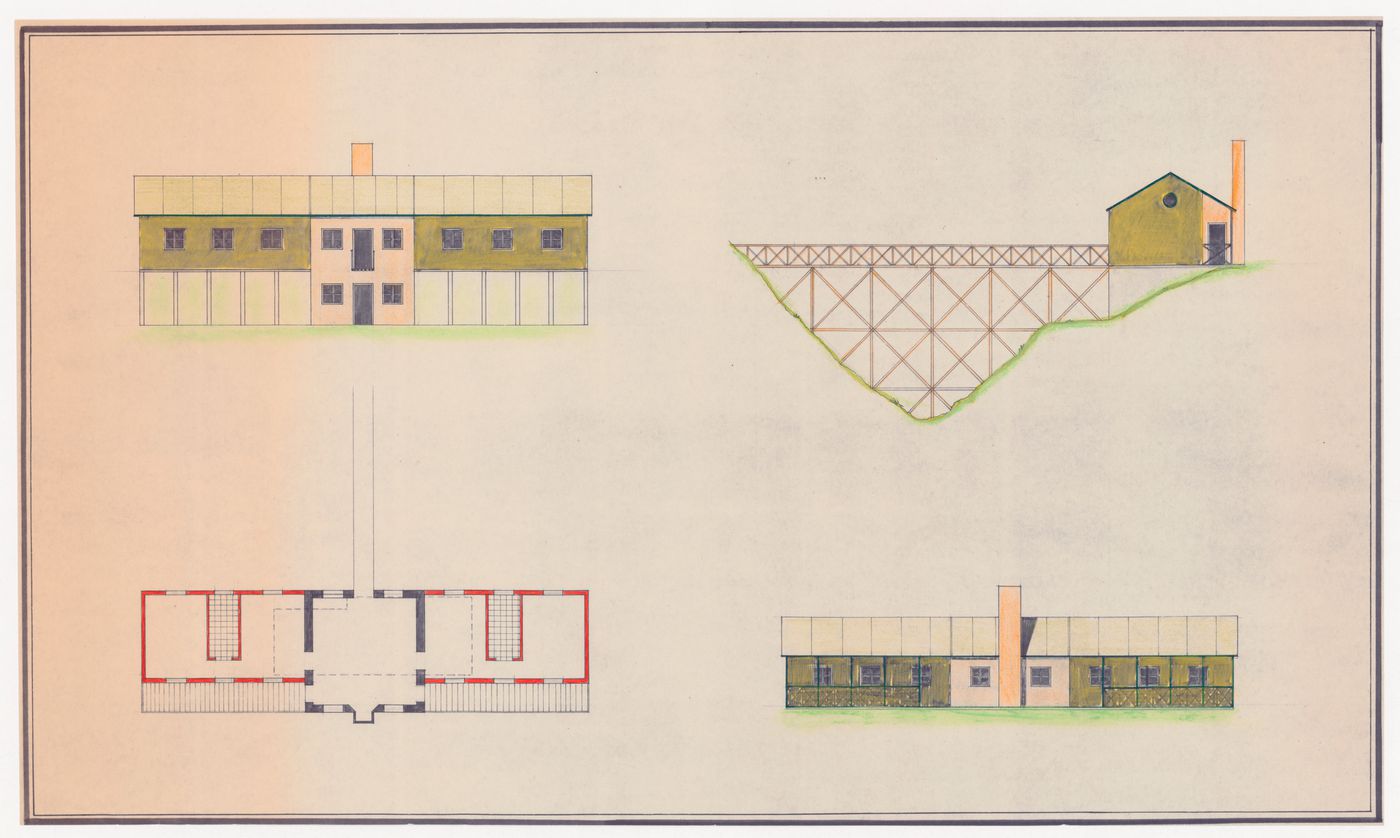 Elevations and plan for Padiglione nel parco