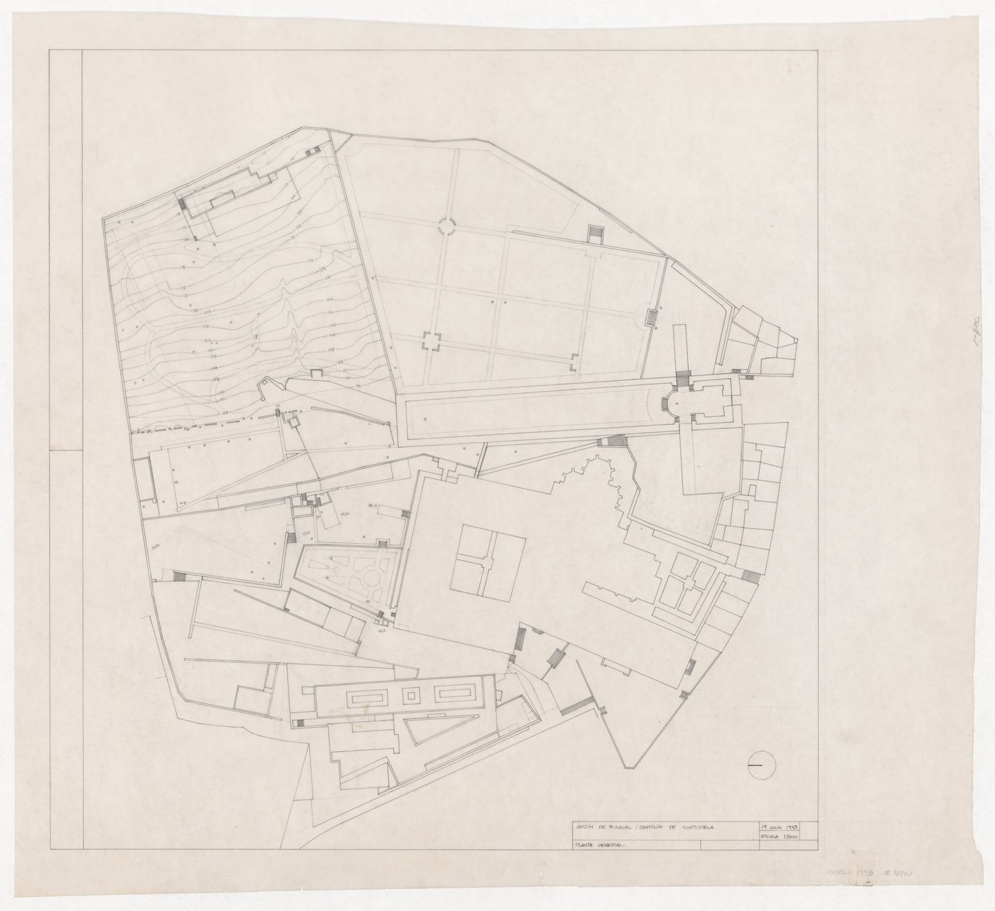 Plan for Parque de Santo Domingo de Bonaval, Santiago de Compostela, Spain