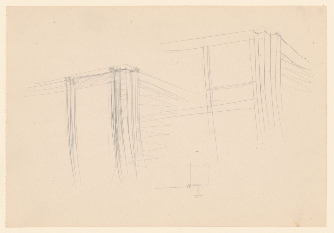 Preliminary drawing for mullions and detail for the curtain wall corner, Promontory Apartments, Chicago