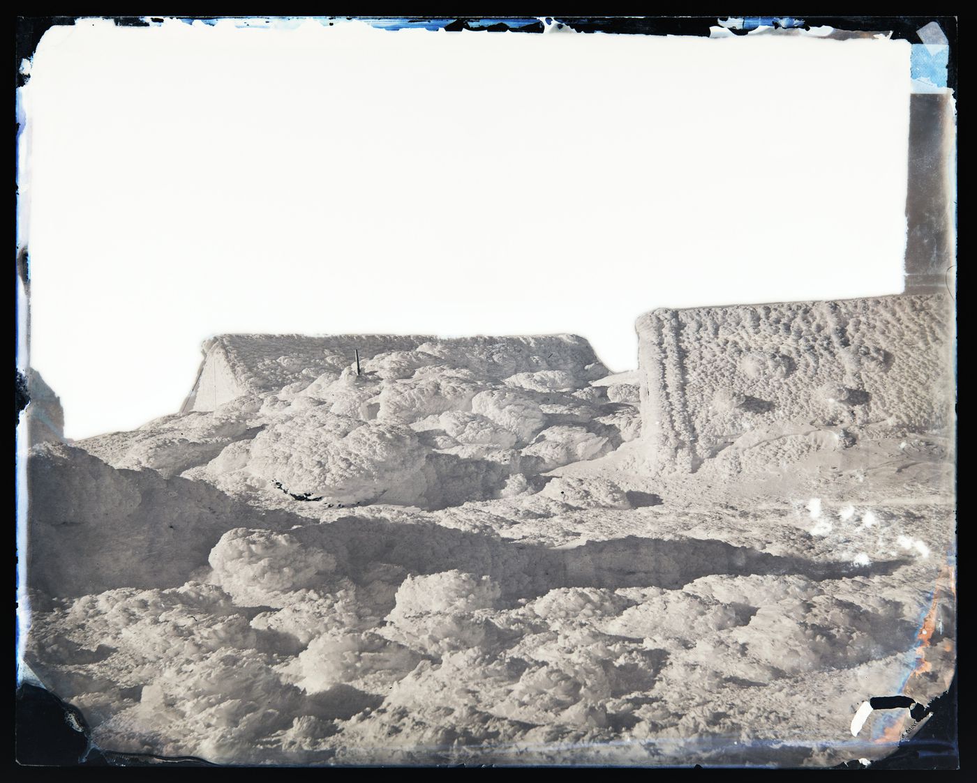 View of Tip Top  and Summit Houses covered in rime frost, Mt. Washington, New Hampshire, United States of America