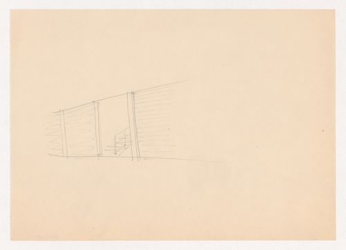 Perspective sketch for stairs for the Metallurgy Building, Illinois Institute of Technology, Chicago
