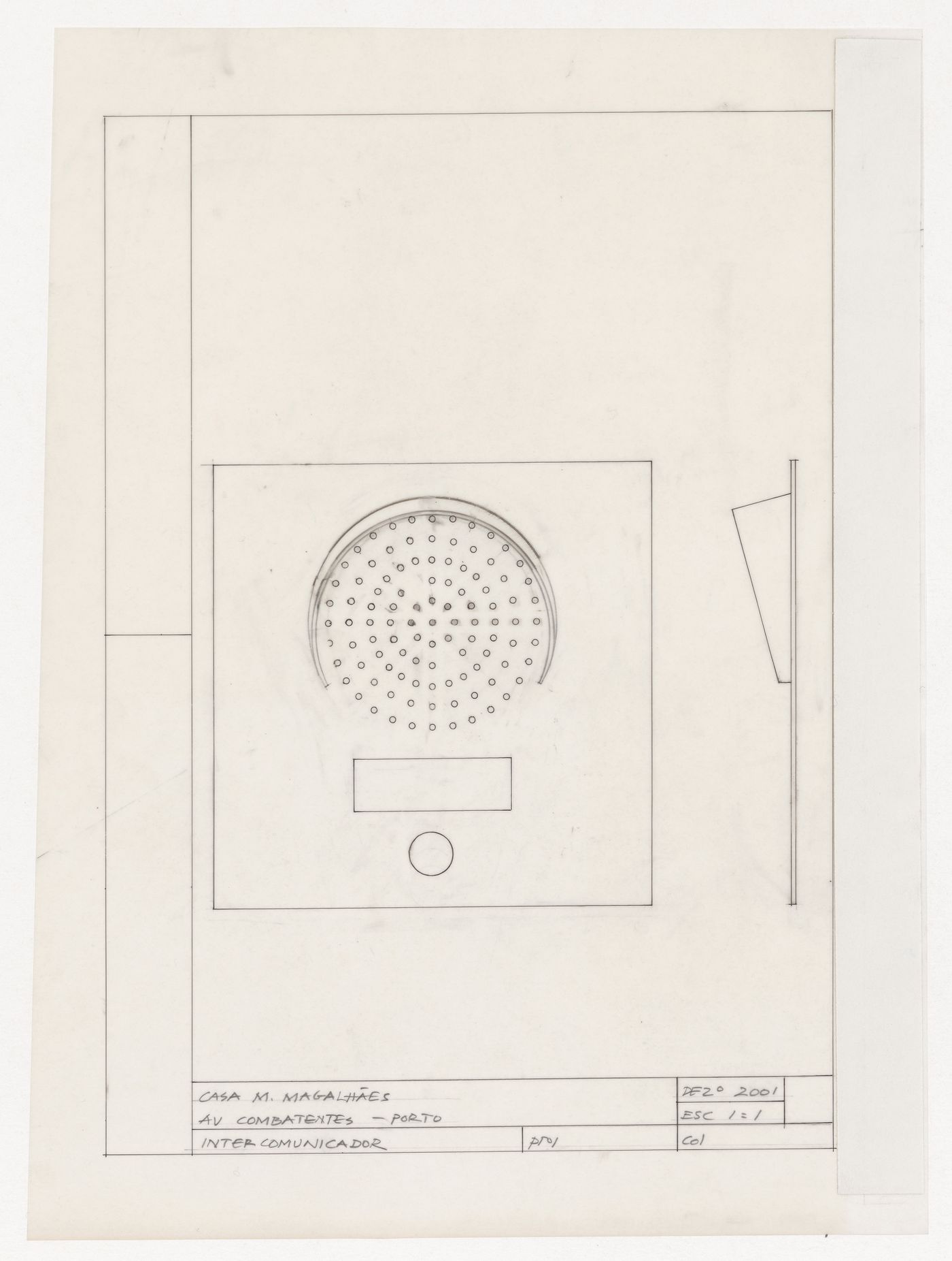 Elevations for intercom for Casa Manuel Magalhães, Porto