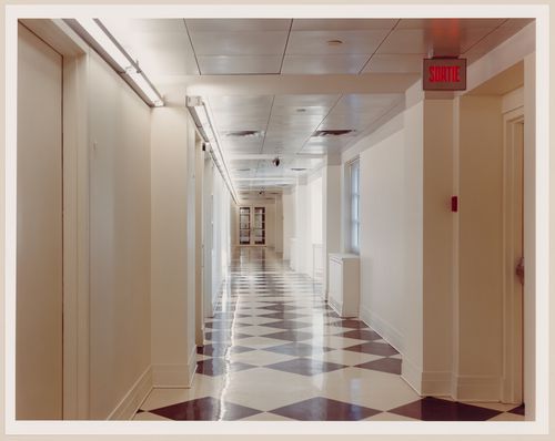 Interior view of the south corridor on the curatorial level in the morning, Canadian Centre for Architecture, Montréal, Québec