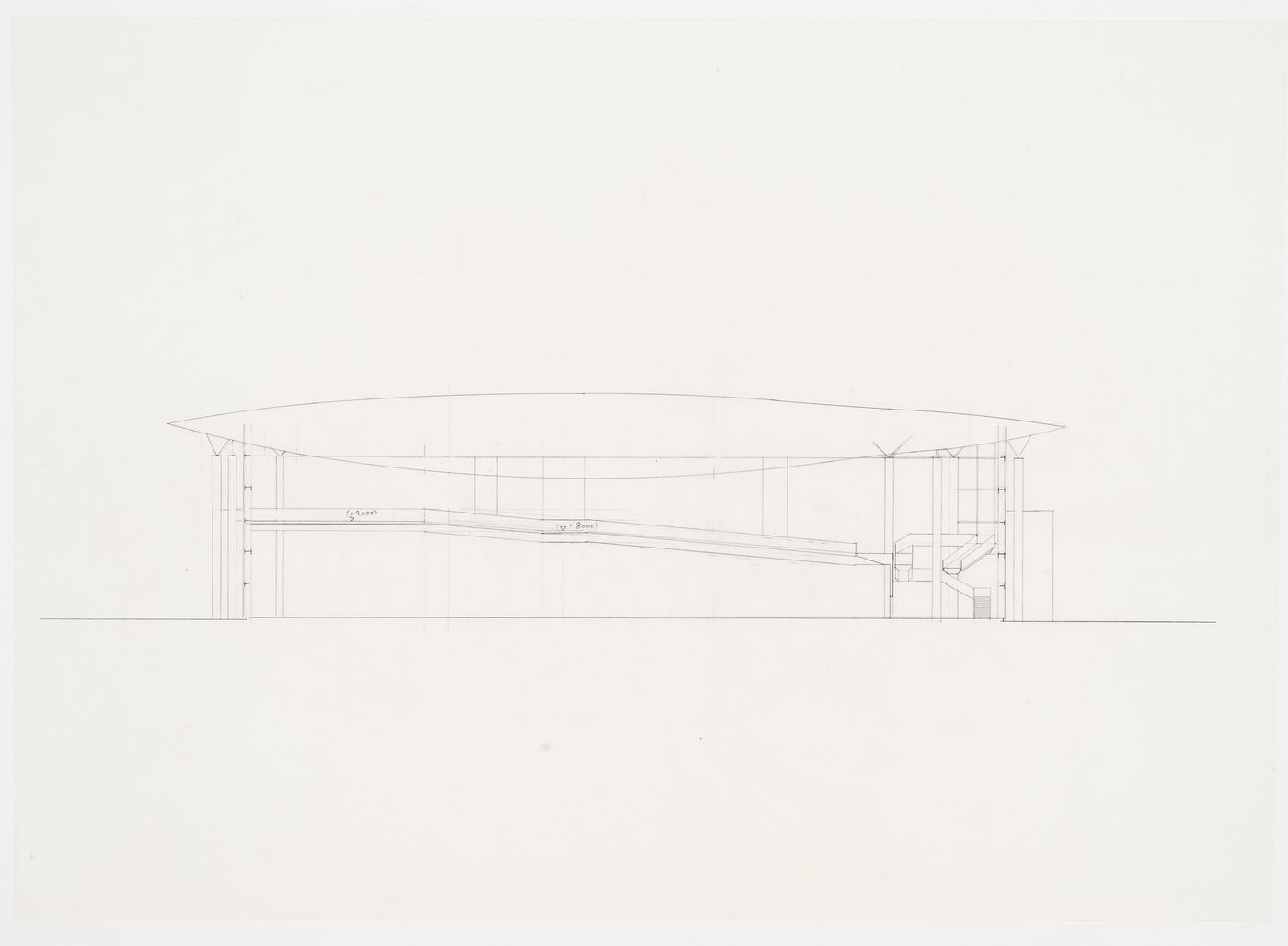 Section plan, Galaxy Toyama,Gymnasium, Imizu, Toyama, Japan