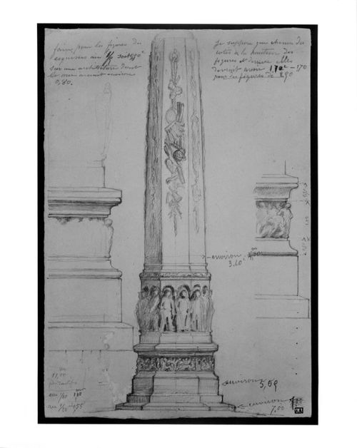 Design for 'Monuments aux ouvriers' perspective, details