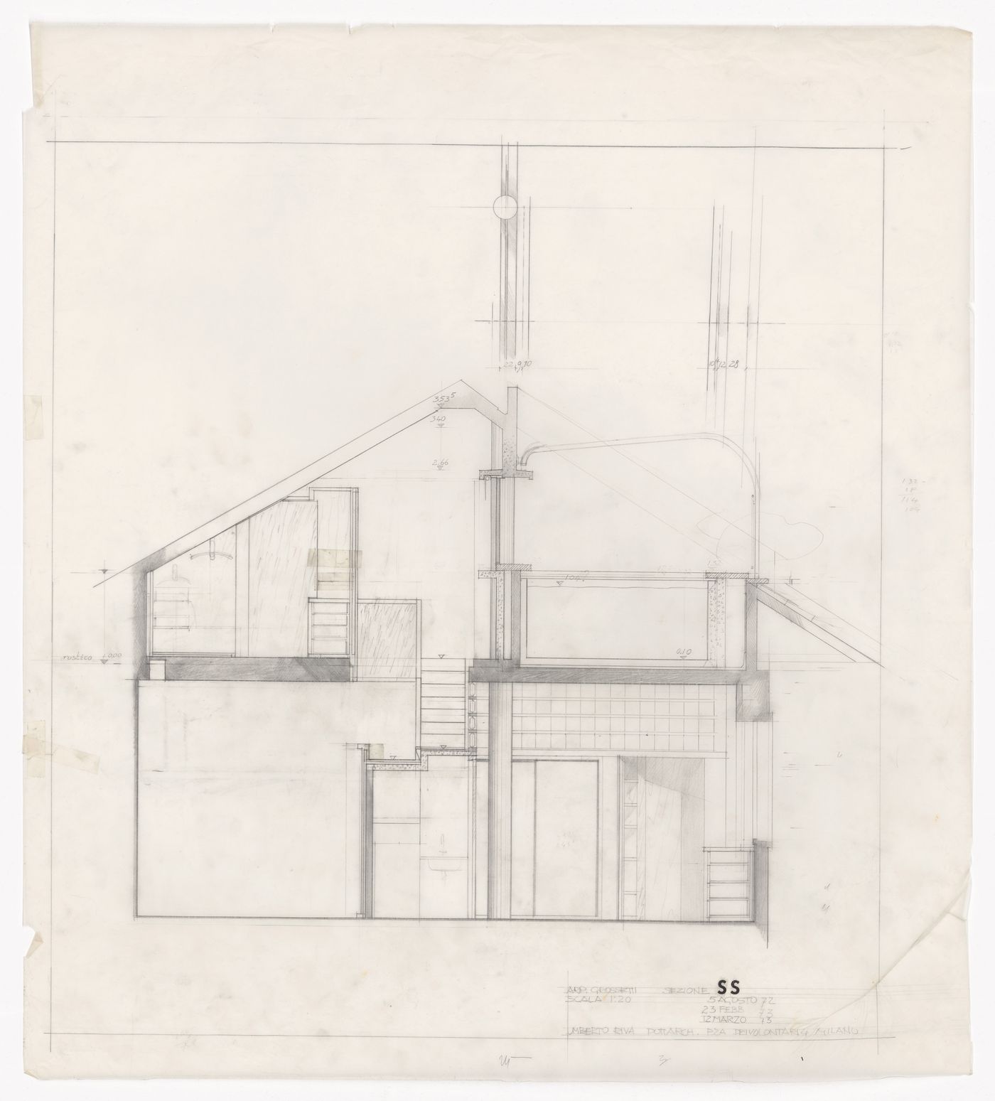 Section for Appartamento Grossetti, Milan, Italy