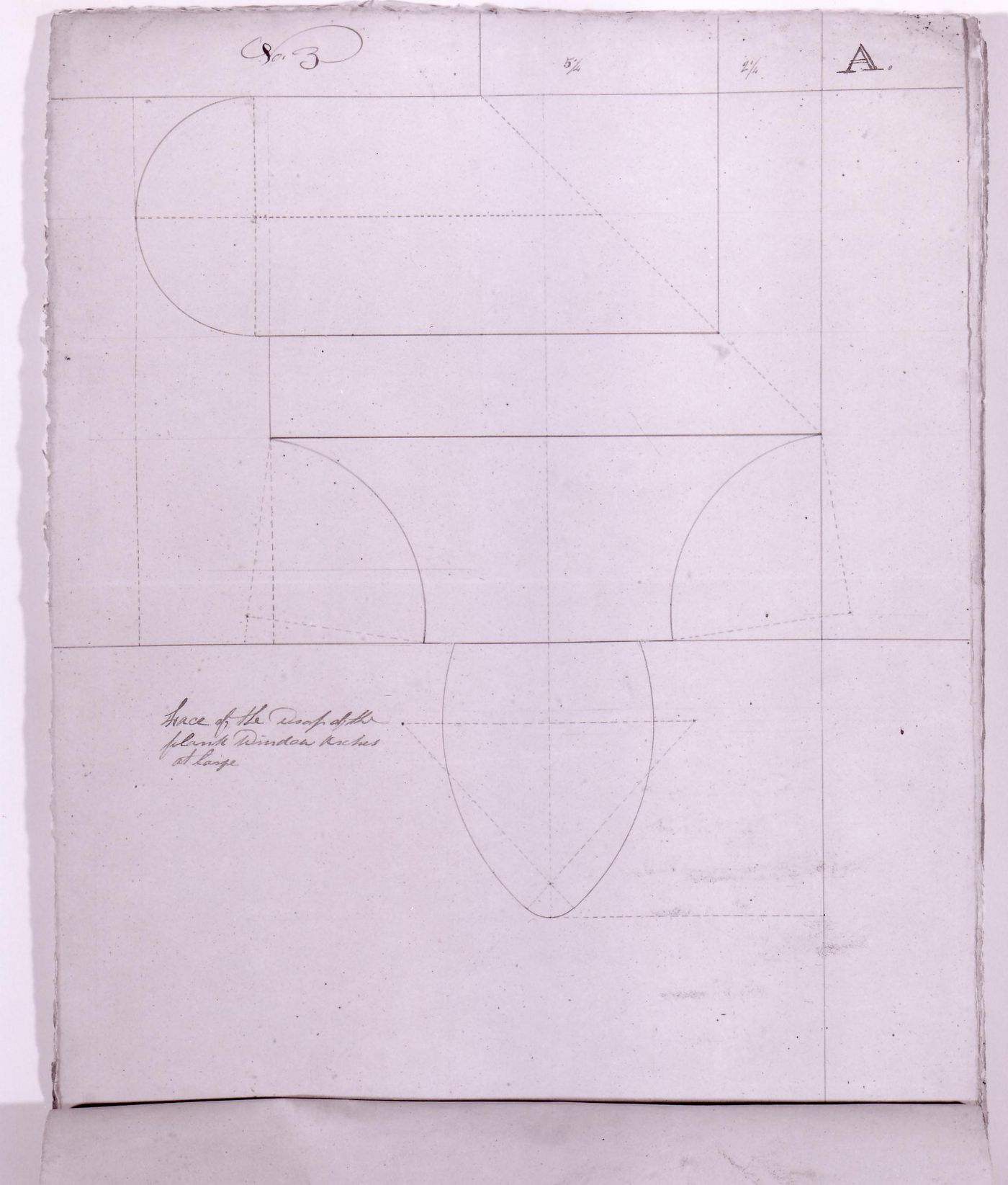 Elevation for a masonry drop detail for the tower windows for Notre-Dame de Montréal