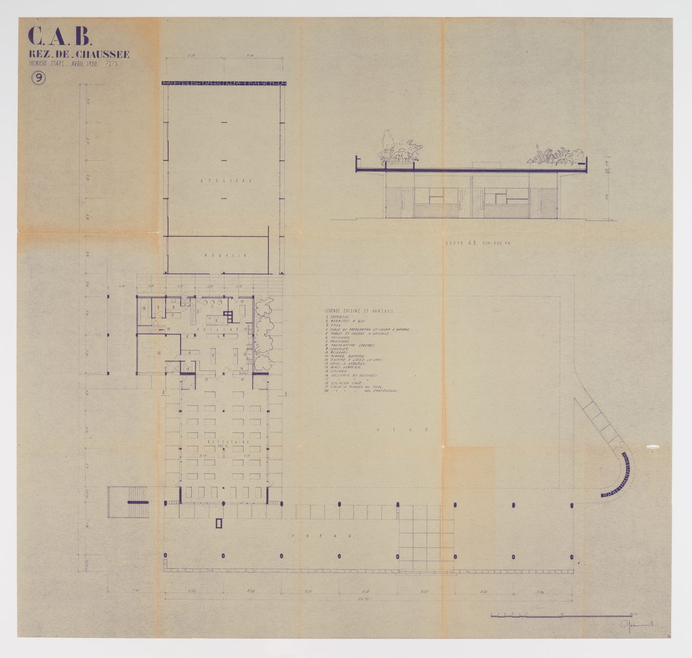 Floor plan for the Centre d'Apprentissage in Béziers, France