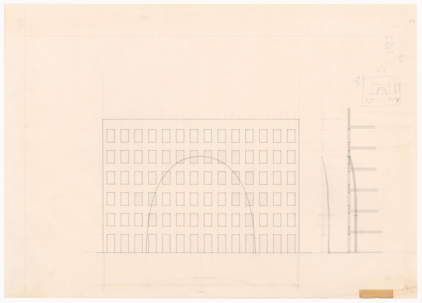 Elevation for Blocke 70 und 89, Kreuzberg, Fränkelufer, Berlin