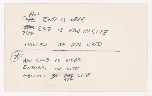 An end is near the end is now in site hollow be our end / An end is near ending in site hollow be our end