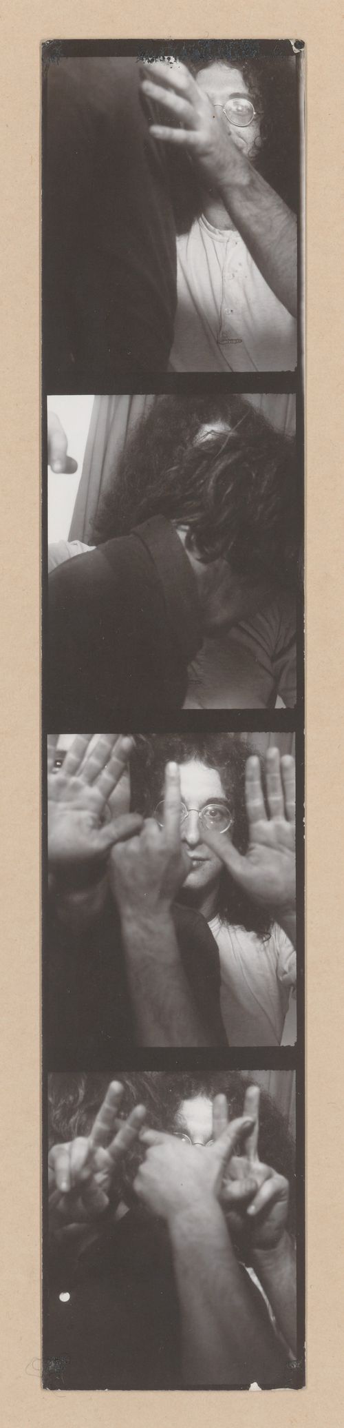 Photobooth pictures of Gordon Matta-Clark and Jeffrey Lew