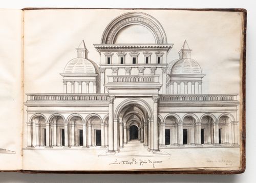 Perspectival elevation for Temple of Peace