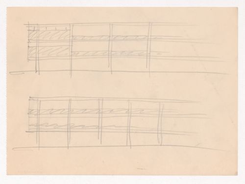 Sketch elevations for a campus building for Illinois Institute of Technology