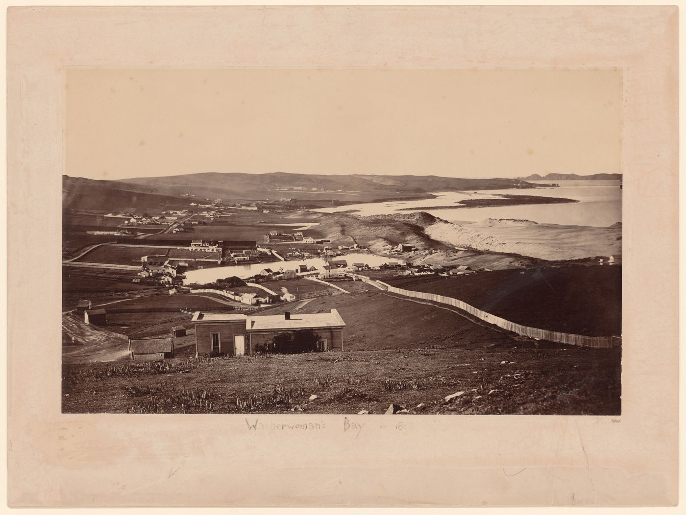 View of Washerwoman's Bay from hill of new houses, San Francisco, California