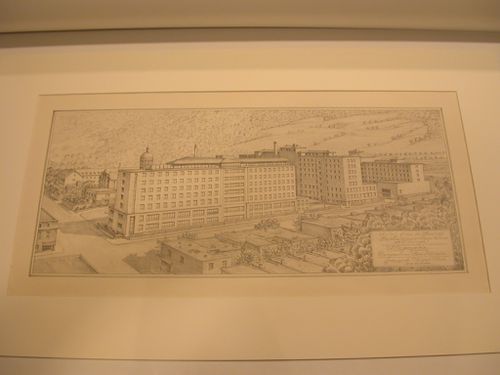 Perspective de l’Hôtel-Dieu montrant le projet d’une aile sur la rue Saint-Urbain