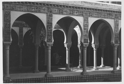 Door to Algerian exhibition, near the Algerian bazaar, Algerian national pavilion at the Paris World Exposition of 1889, France