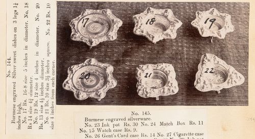 View of trays, F. Beato Limited, C Road, Mandalay, Burma (now Myanmar)