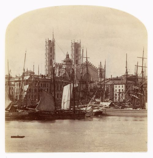 The old wharves on the river-front, Montréal, Québec