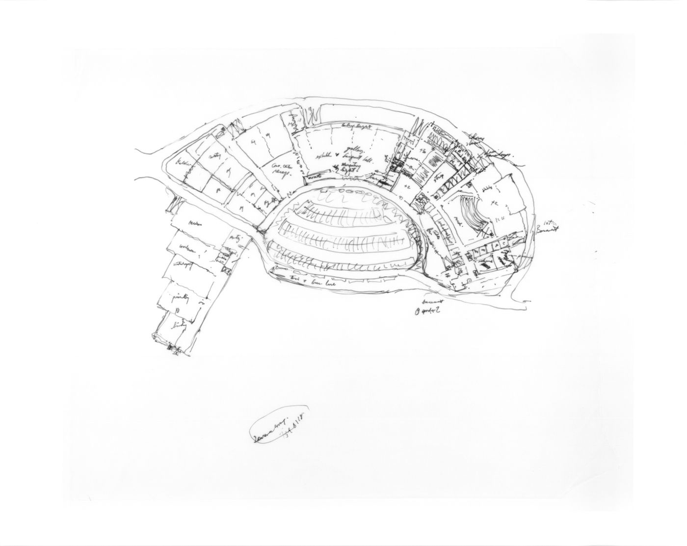 Floor plan for the Dalian Cultural Centre, China