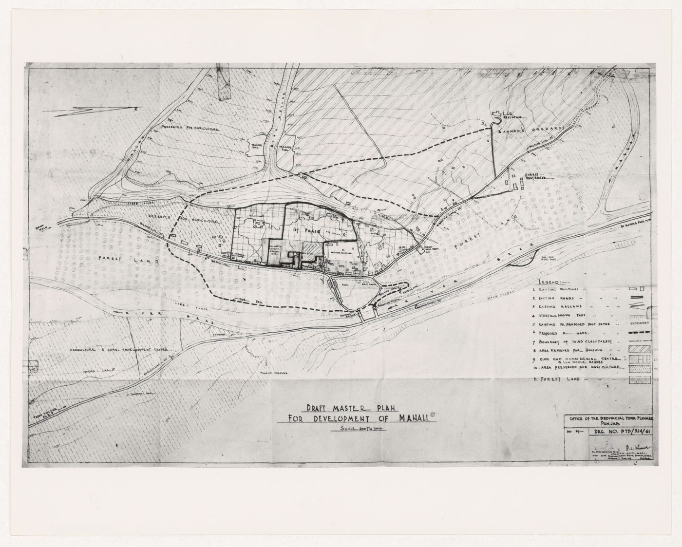 View of the draft master plan for the development of Manāli, India